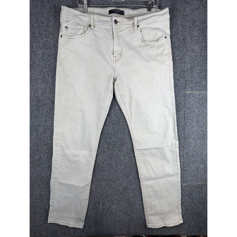 Liverpool Pants Mens 36x34 Rye Relaxed Straight Stretch Twill Casual